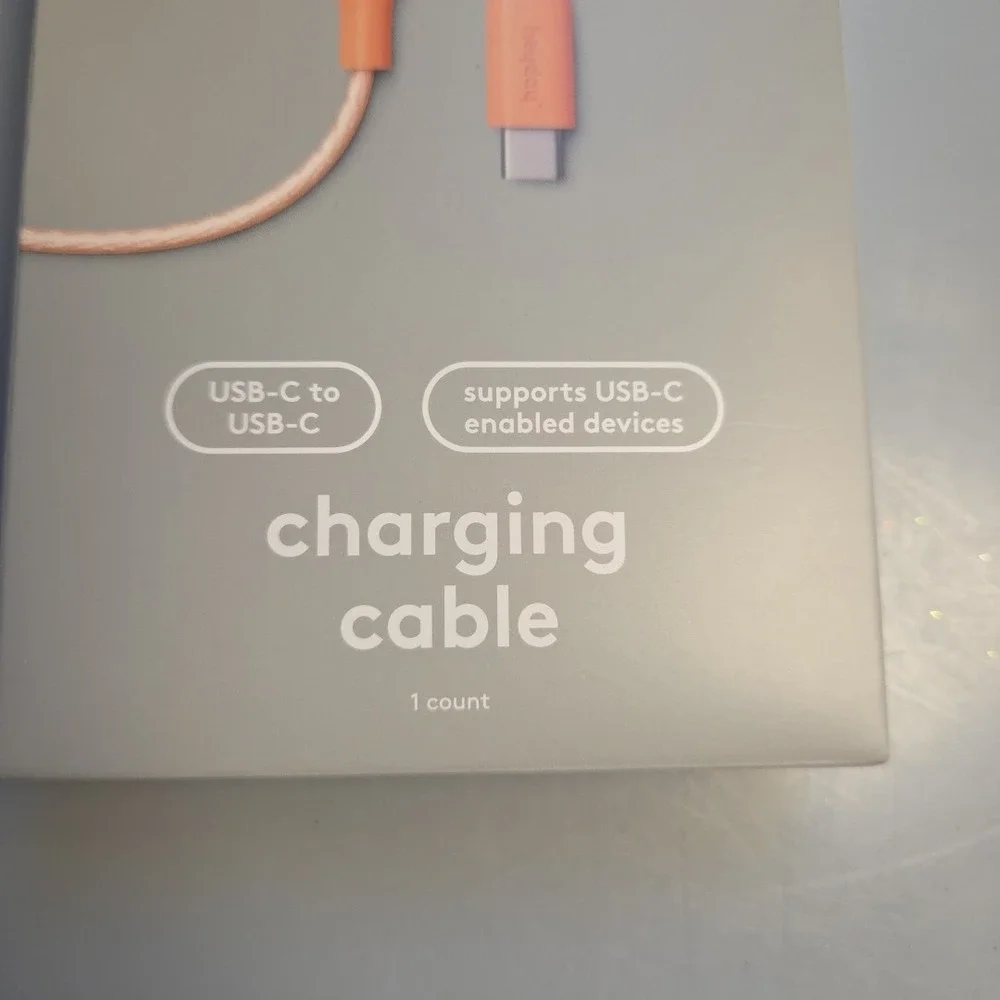 Heyday USB-C to USB-C Silicone Translucent Jelly Charging Cable - heyday-‎ Peach